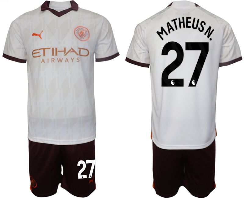 Men 2023-2024 Club Manchester City away white #27 Soccer Jersey->manchester city jersey->Soccer Club Jersey
